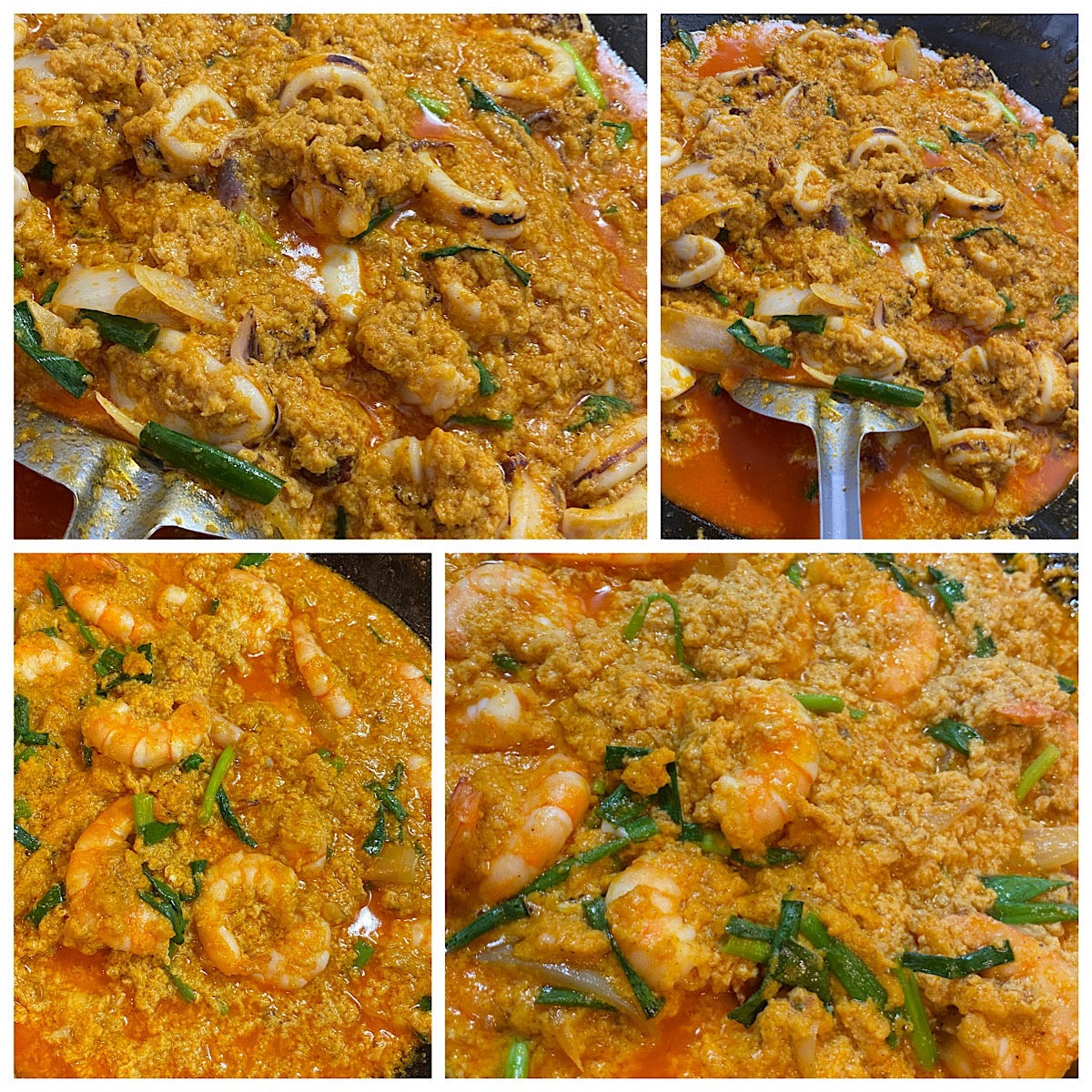 シーフードパッポンカレー (卵・玉ねぎ・イカ・エビ入りカレー)